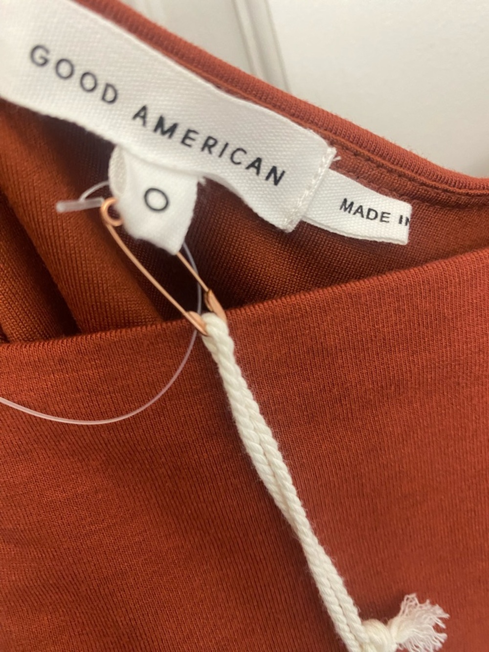 Good American Square Neck Bodysuit in Sepia - Size 0 (XS) - Picture 4 of 5